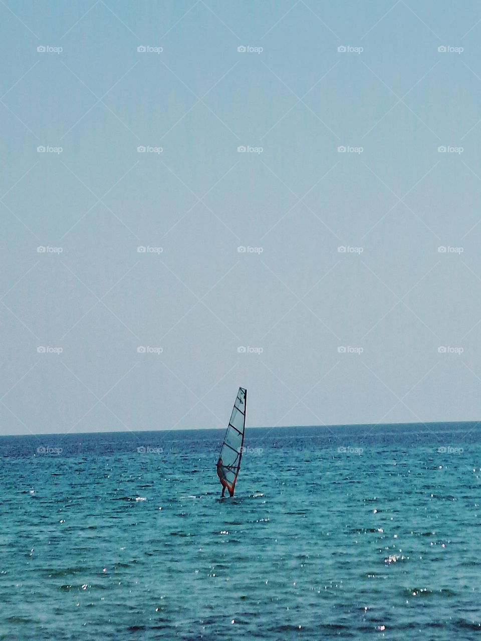 Windsurfingul at Aegeon Sea, Thasos Island, Greece