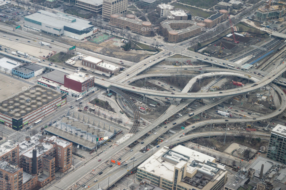 Roads and bridges from above 