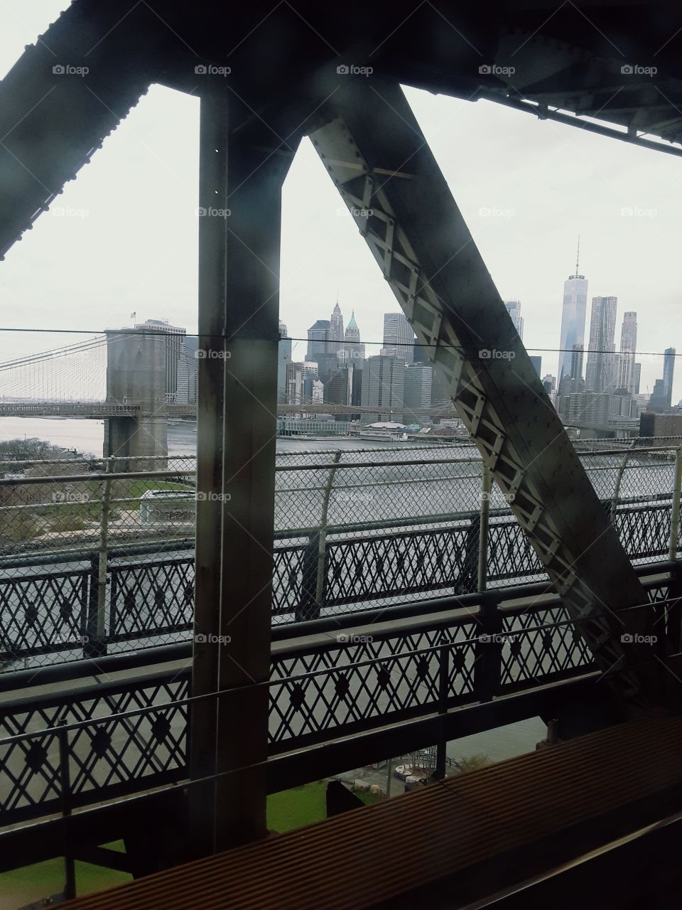 On Manhattan Bridge - between Brooklyn and Manhattan