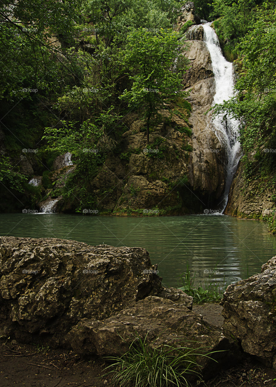 Waterfall Kaya Bunar, River Bohot, Vilage Hotnitsa, Veliko Tarnovo, Bulgaria, Eastern Europe