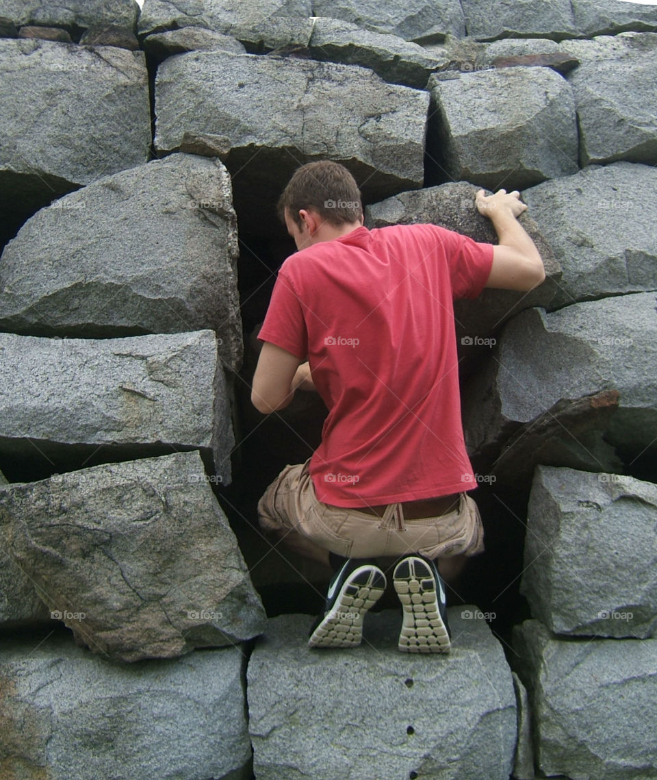 exploring cave. visit to Canterbury shaker village