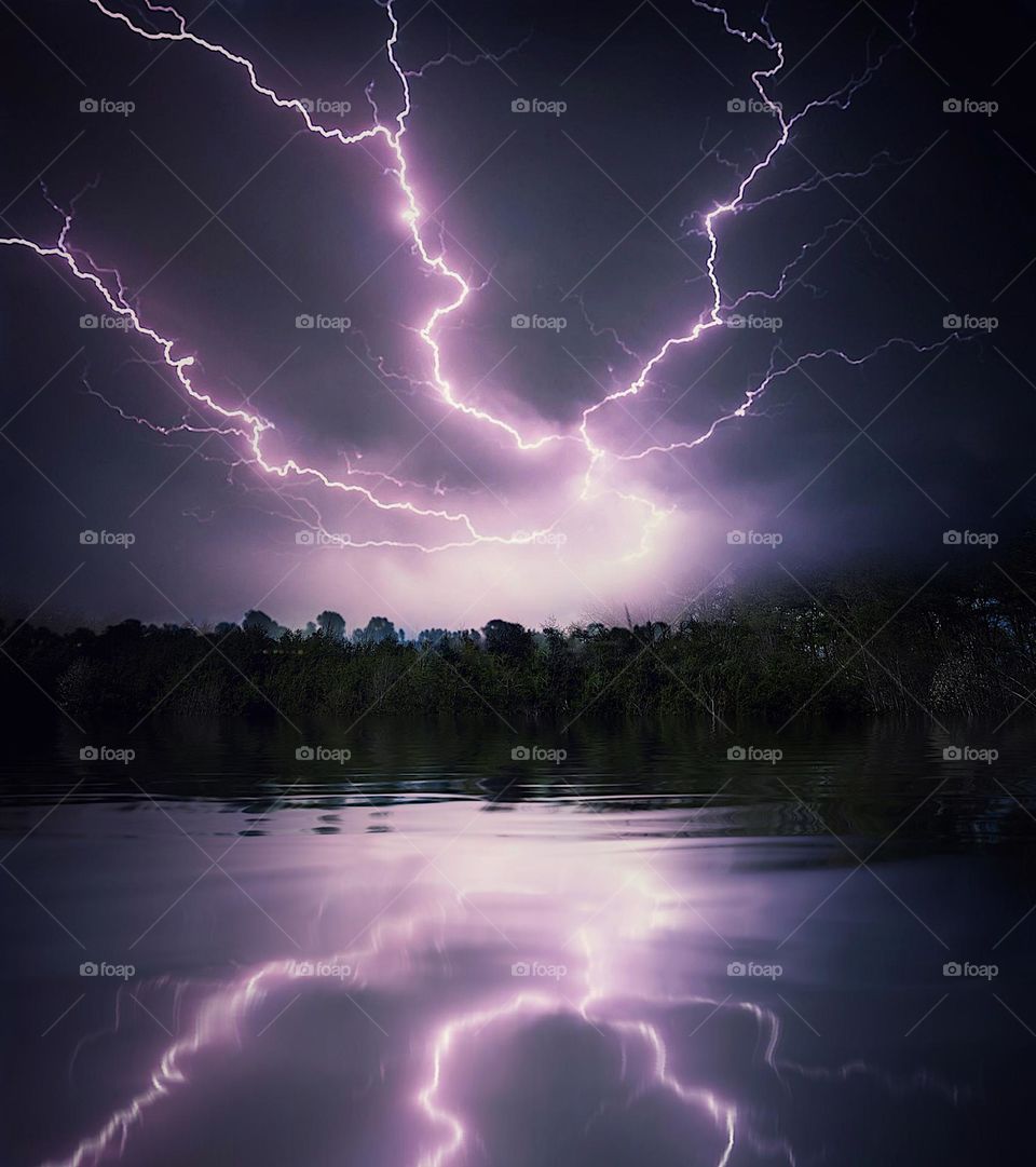 Reflection thunder storm 