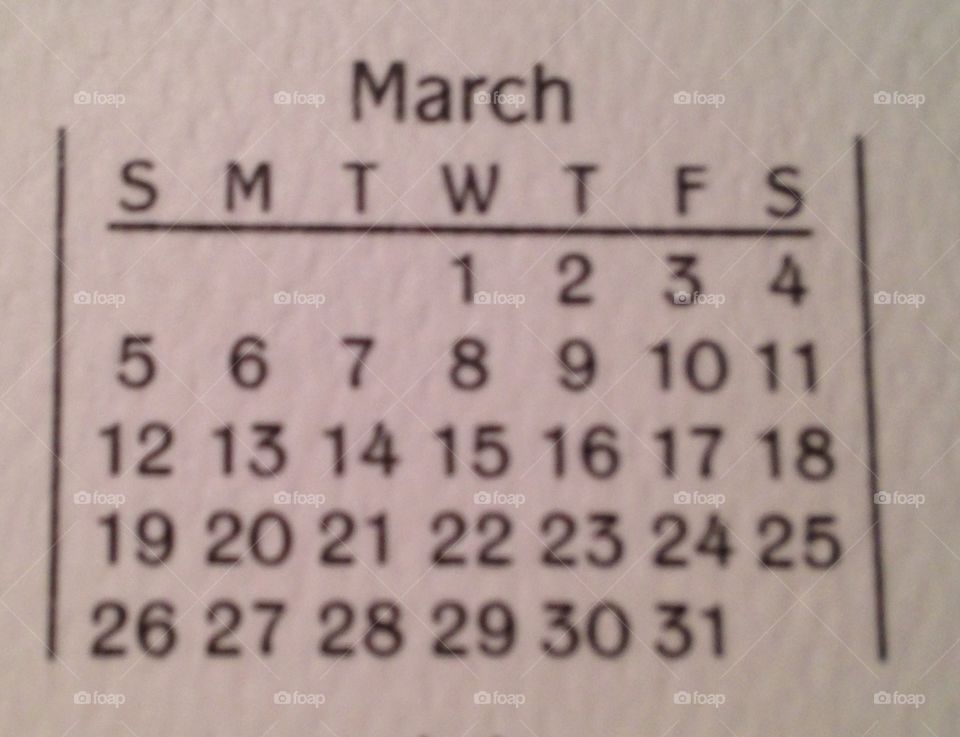 March 2017 dates 