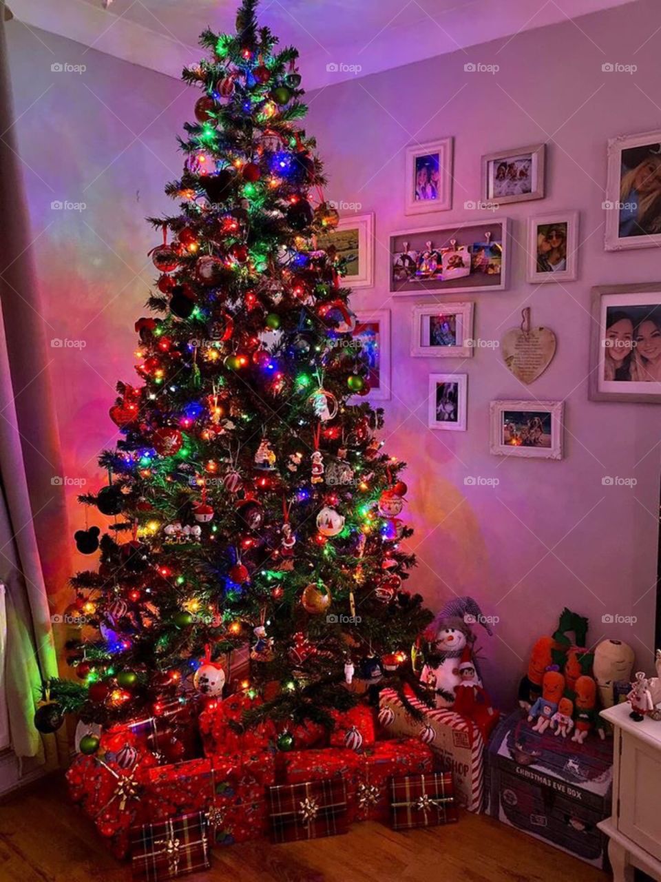 Christmas tree’ lights’ and decorations 