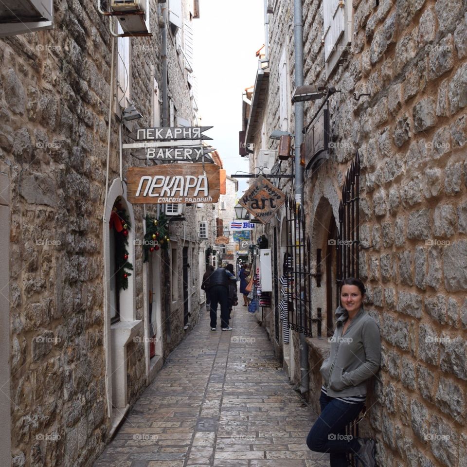 Shopping the streets of Old Town Budva