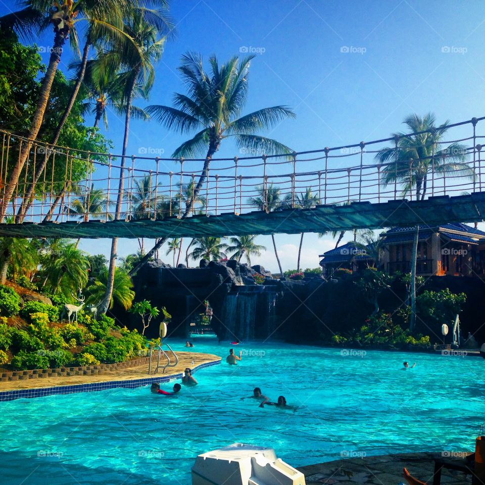 The Beautiful Kona Pool at Hilton Waikoloa Village, Waikoloa, Island of Hawaii 