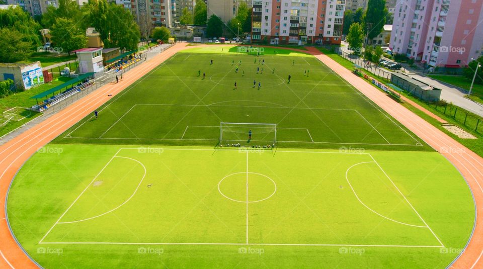 Football field. View from above 