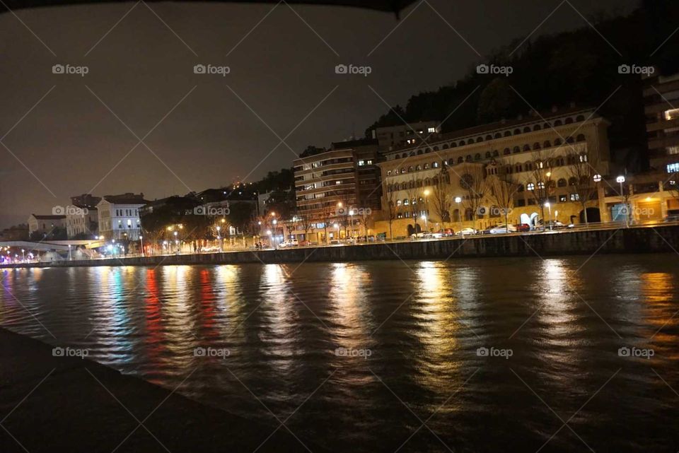 City#river#reflect#night#lights