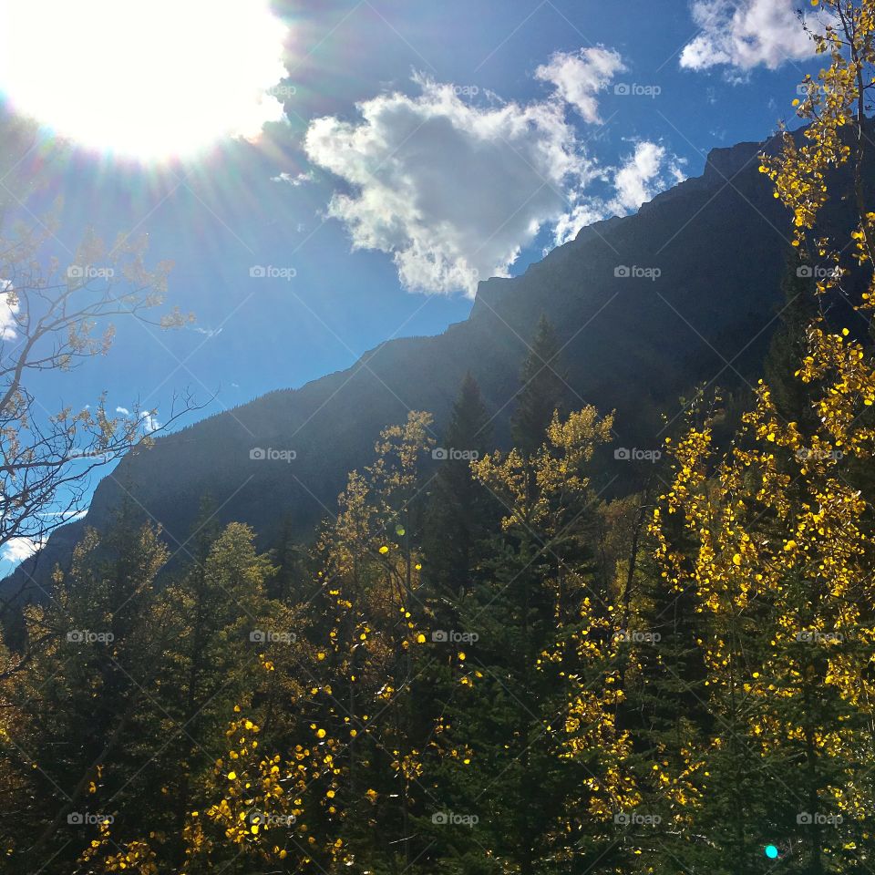 Sun rays fell on the landscape of Banff National Park on a gorgeous September afternoon.
