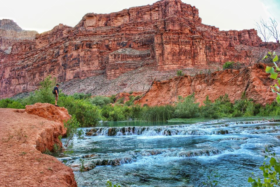 overlooking Havasu Creek in the bottom of the Grand Canyon