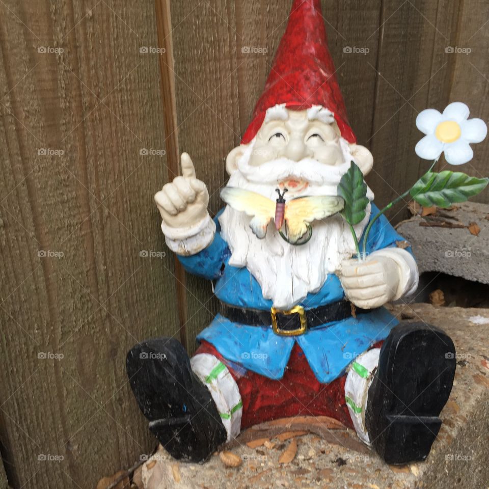 Pappy the garden gnome sharing his garden wisdom 