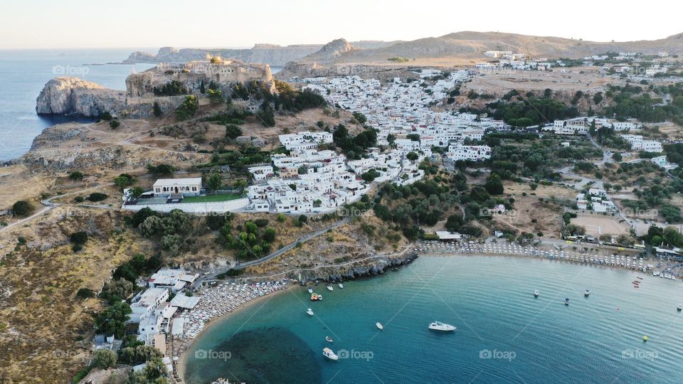 The town of Lindos on the island of rhodo, Greece 