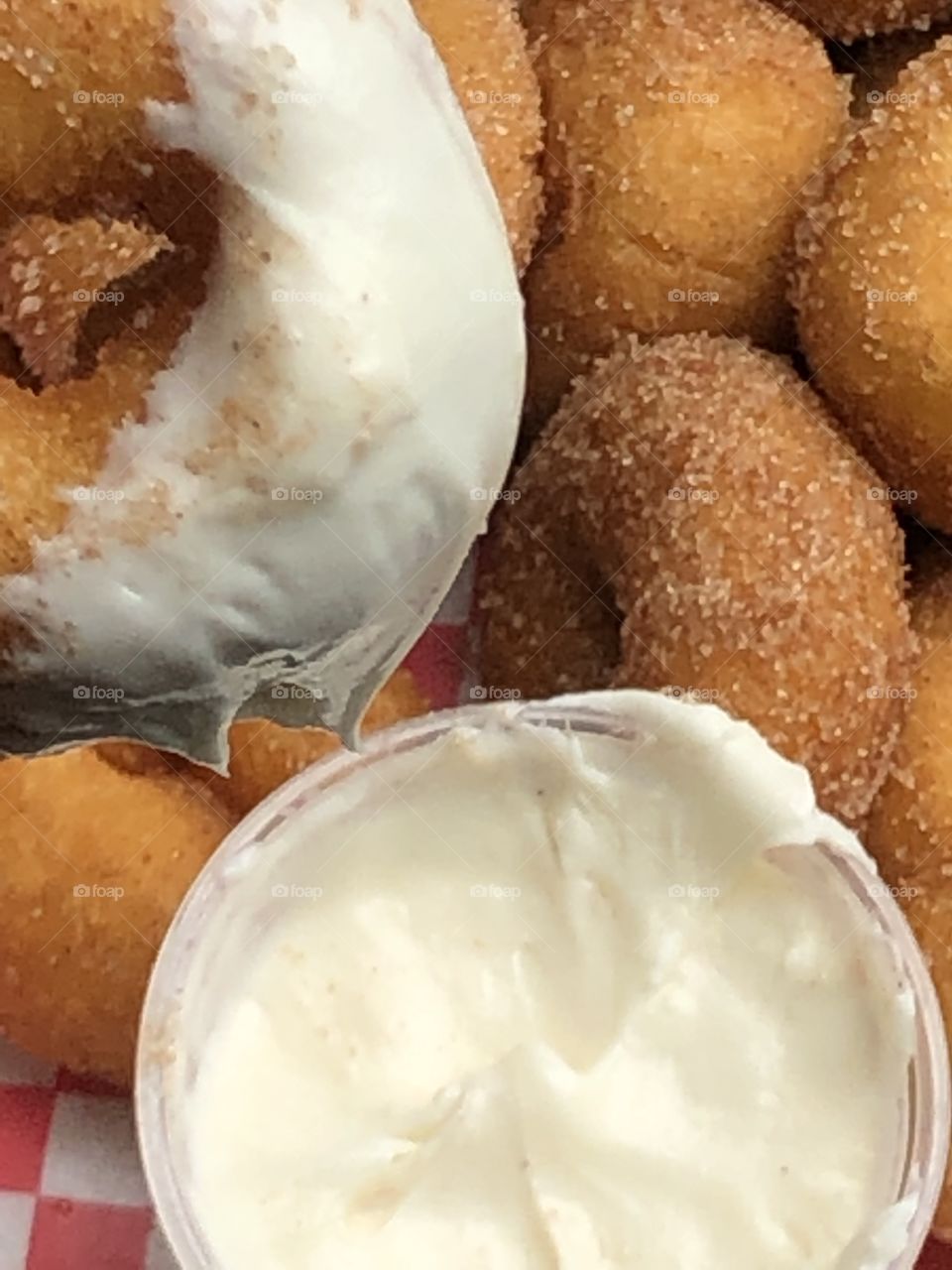 Sweet yummy frosting dipped donuts