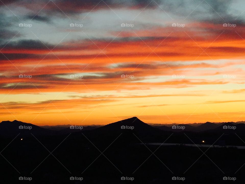 Glorious Orange. Couldn't resist this beautiful orange sunset on a cool Arizona spring evening 