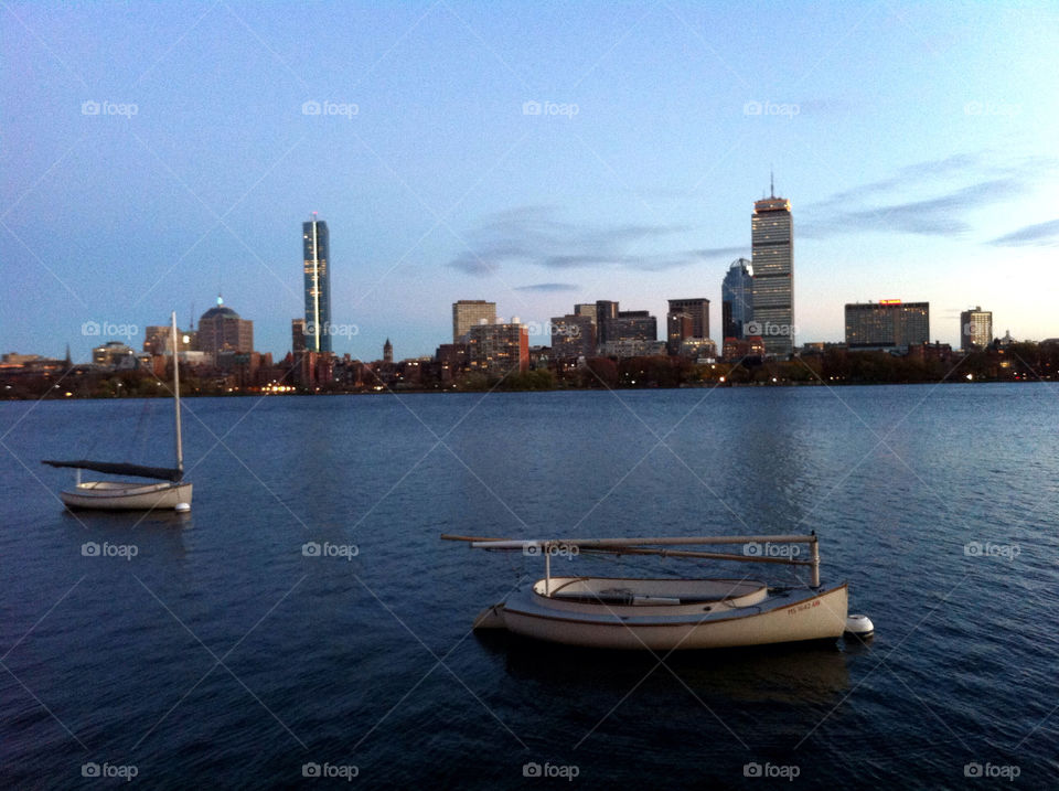 boats river boston skyline by pixelakias