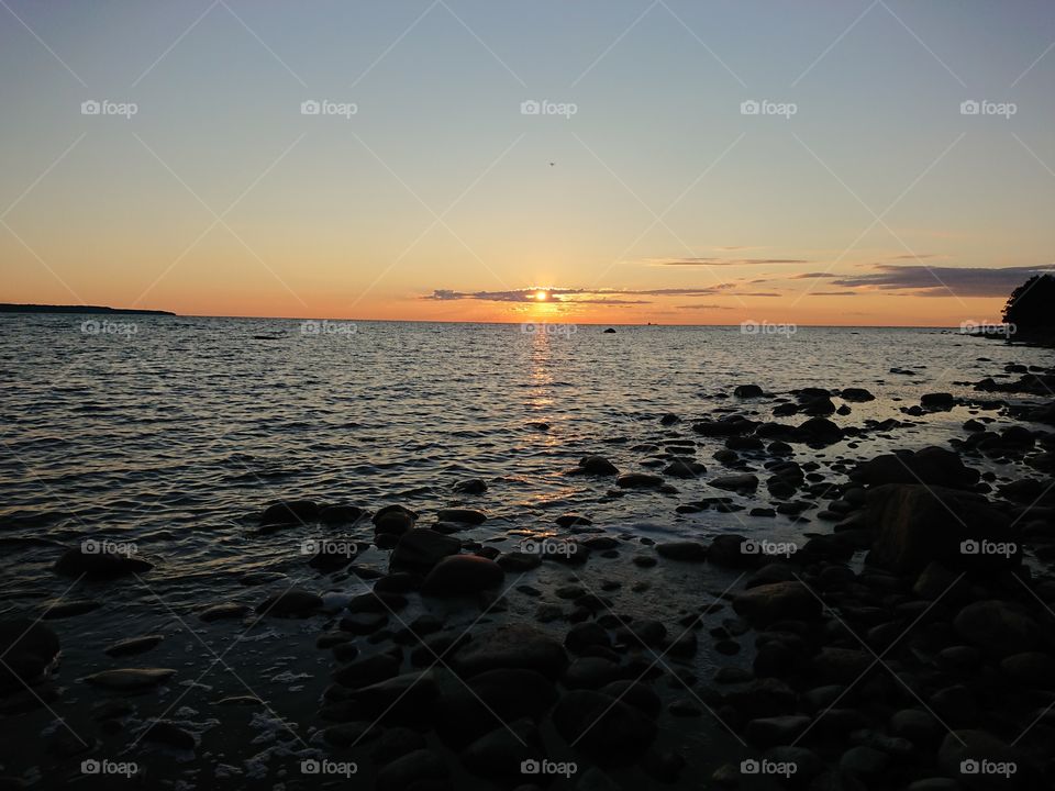 Sunset at the baltic sea