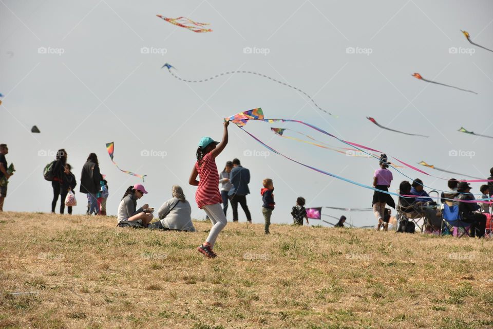 People enjoying the summer breeze.