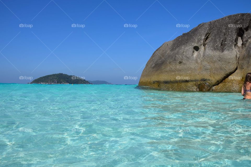 Beautiful water in similan islands in the south of Thailand 