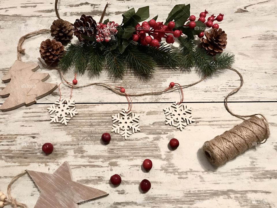 Christmas decoration on table
