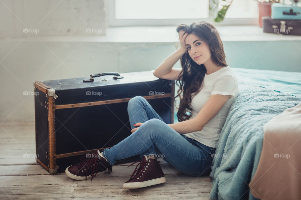 Beautiful young woman at home 