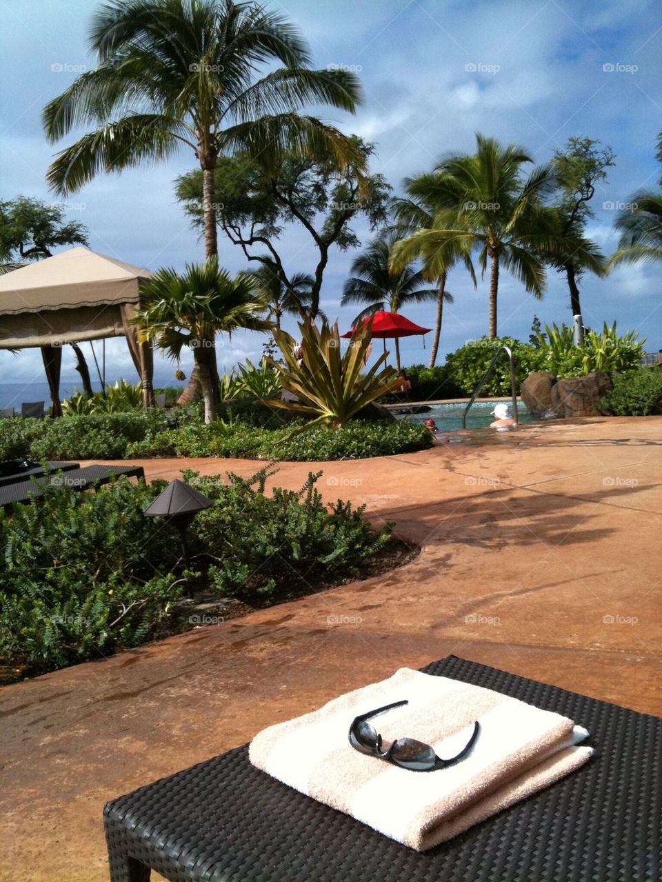 Poolside in Hawaii 