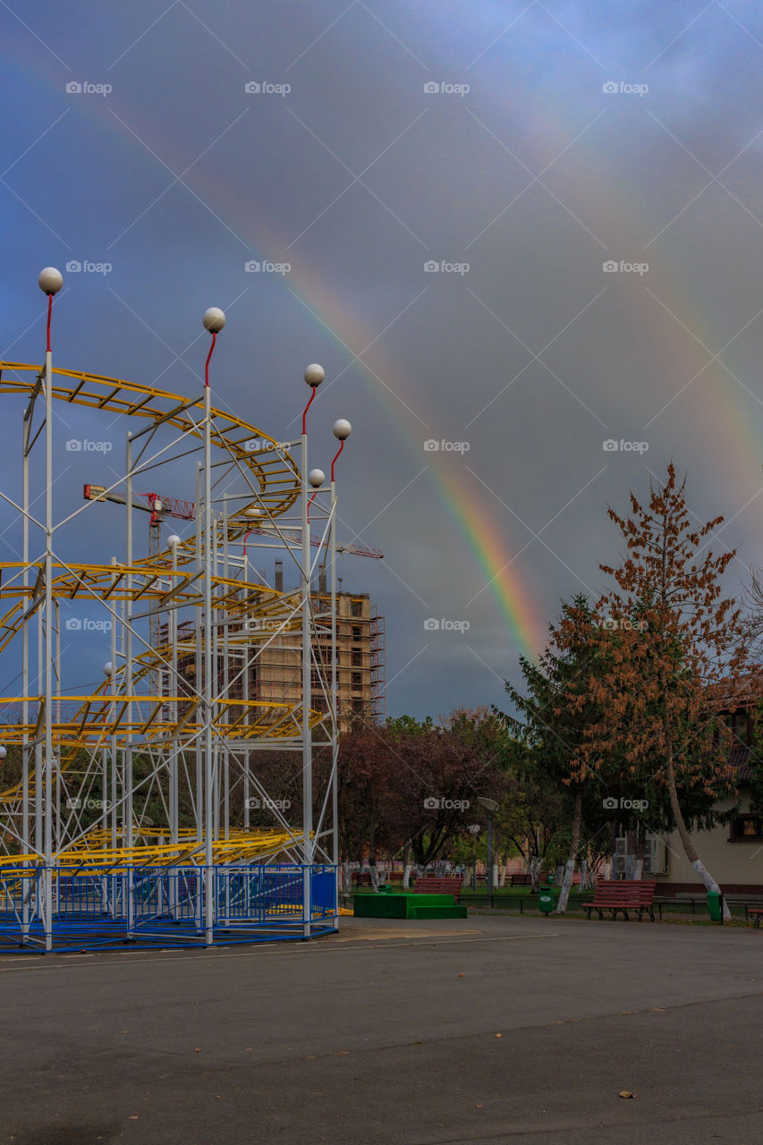 Rainbow and rollercoaster