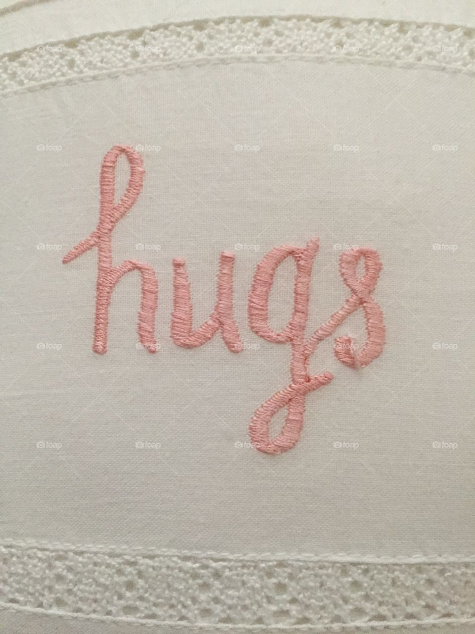 Hug text on fabric