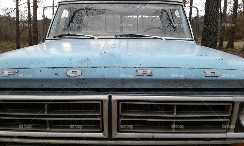 old blue truck