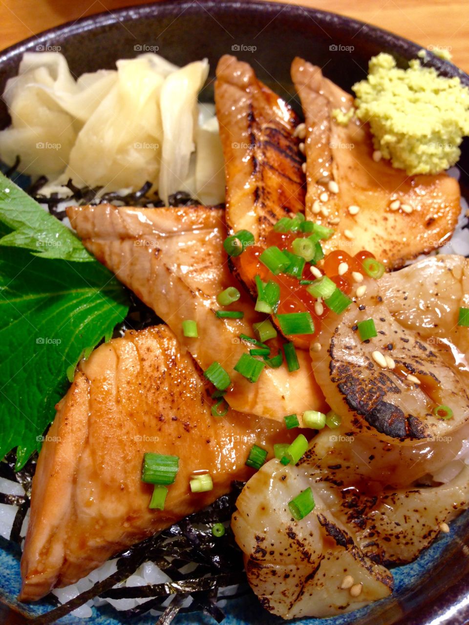 grilled salmon and shell . grilled salmon and shell japanese food