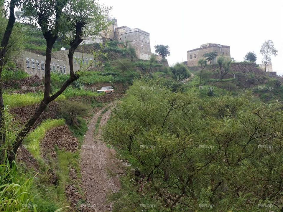 Glory be to God, the magnificent and picturesque view and the natural green trees are a view that is nothing more wonderful than it