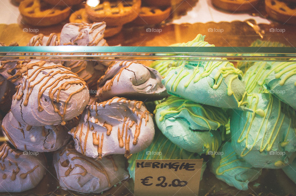 Colourful Italian meringues