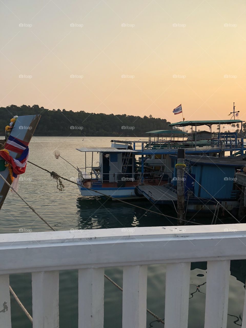 My study abroad program organized a trip for us to Koh Chang, Thailand. This is the sunset over the boats and floating market!
