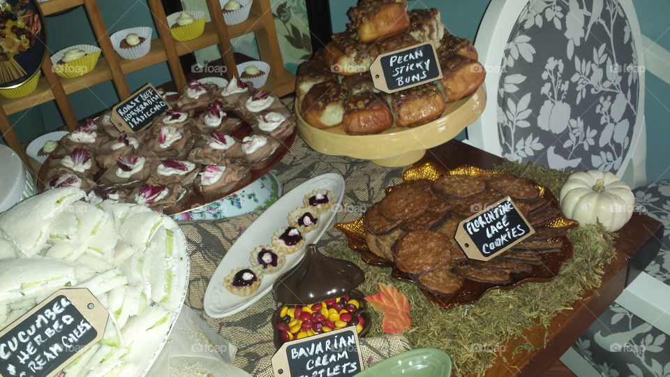 HARVEST TEA PARTY. my table setting for my mom's 75th Birthday celebration