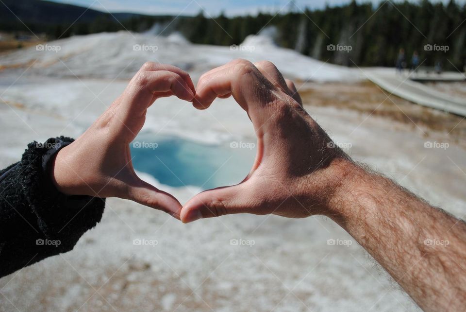 Hearts at Heart Spring in Yellowstone National Park in Wyoming.