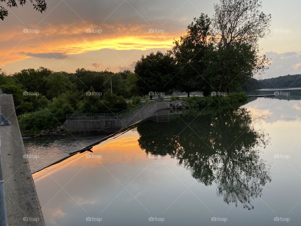 Beautiful photo of sunset with shadows throughout. 