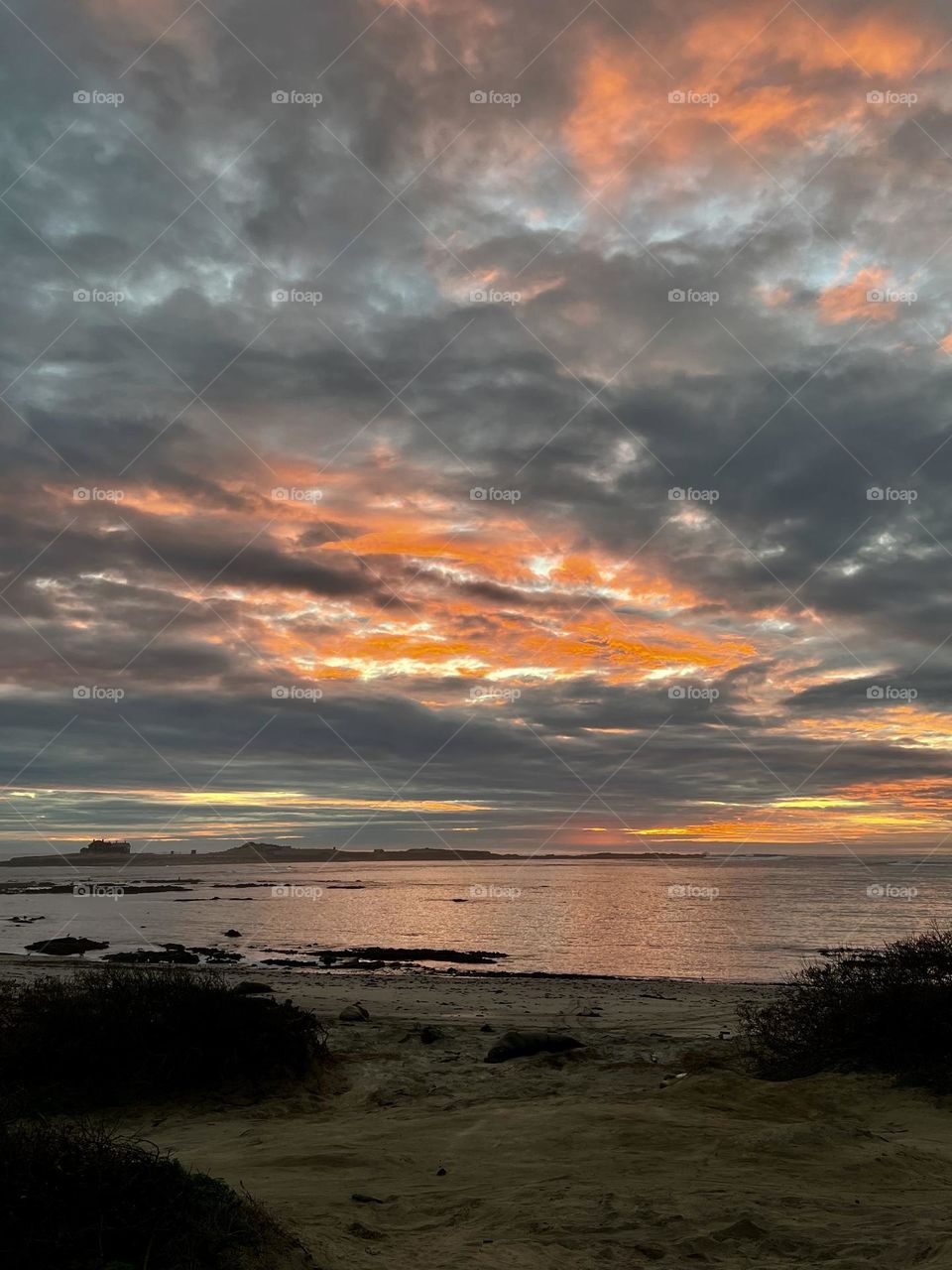 Beautiful sunset at Ano Nuevo State Park