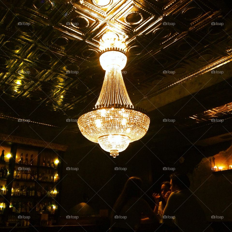 chandelier in a favorite bar 