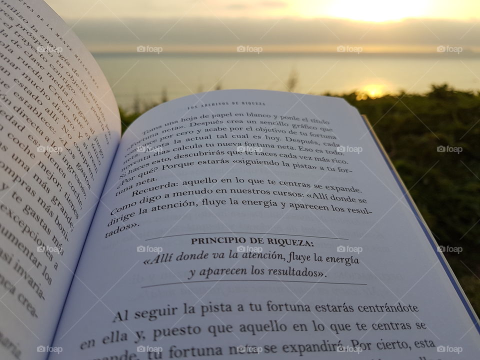 reading a book outdoors