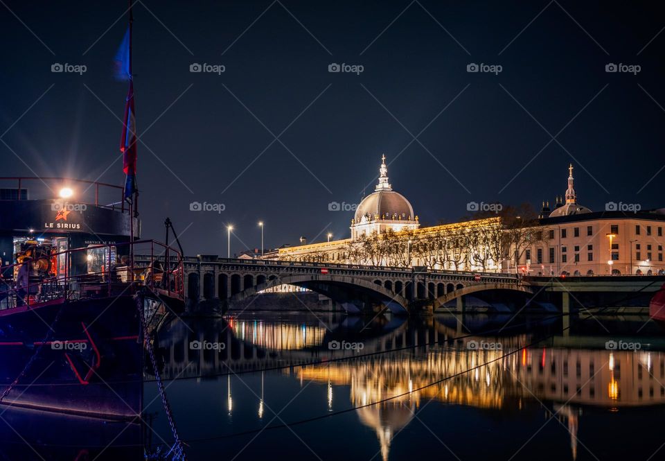 Lyon at night