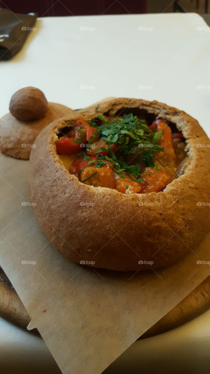 soup in bread