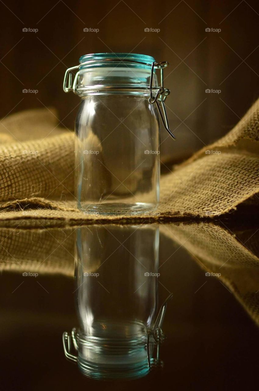 bottle glass wooden background