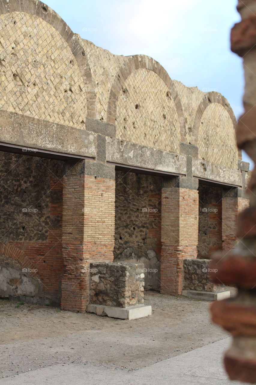 Archaeological site in Pompeii, Italy - ruins.