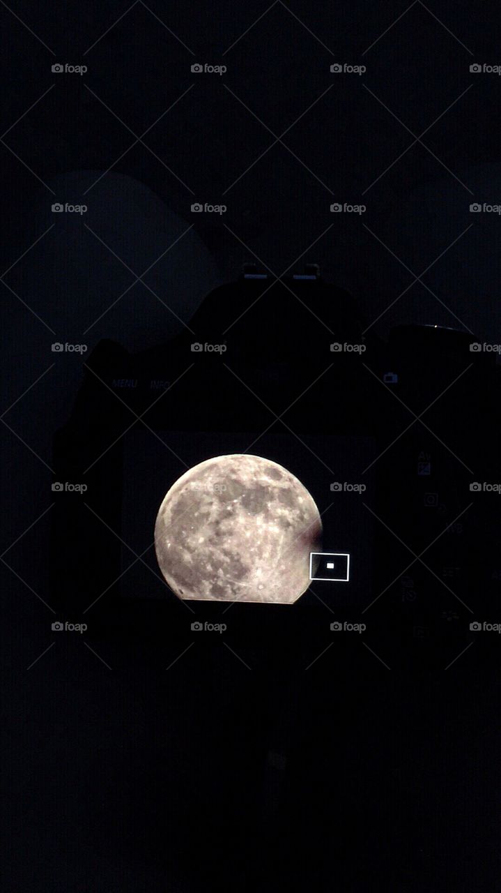 Moon via camera screen