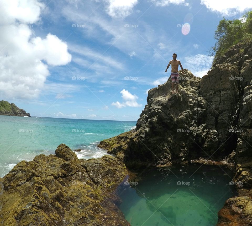 Marcos jumping on the water