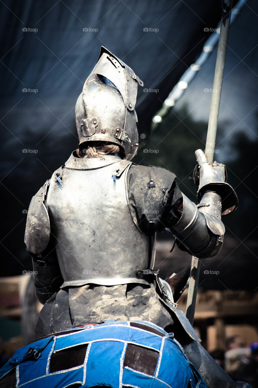 Knight in shining armor ready for battle