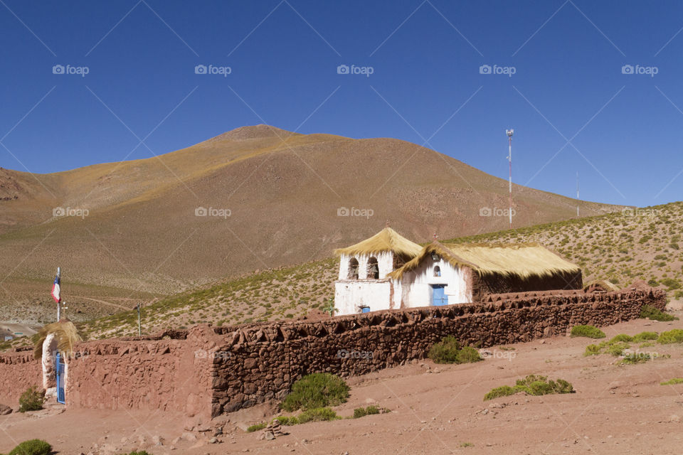 Chuch in the Atacama Desert, San Pedro de Atacama Chile.