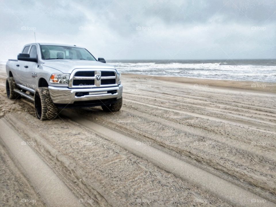 truck on beach