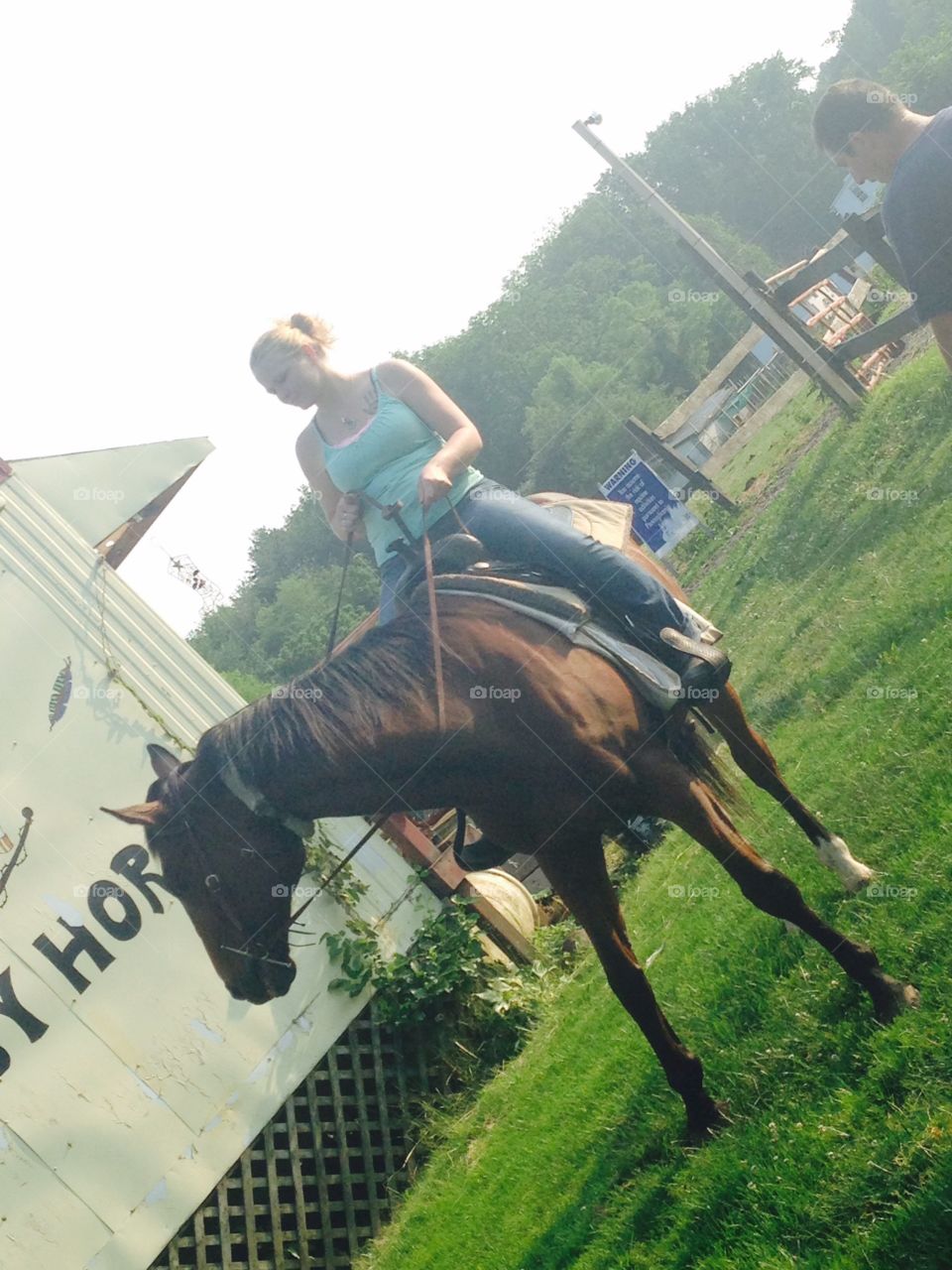 Giddy up. Horseback riding before my back procedure