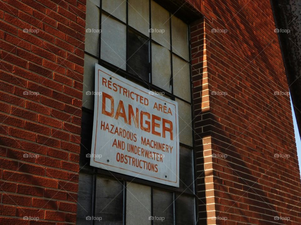 danger sign window
