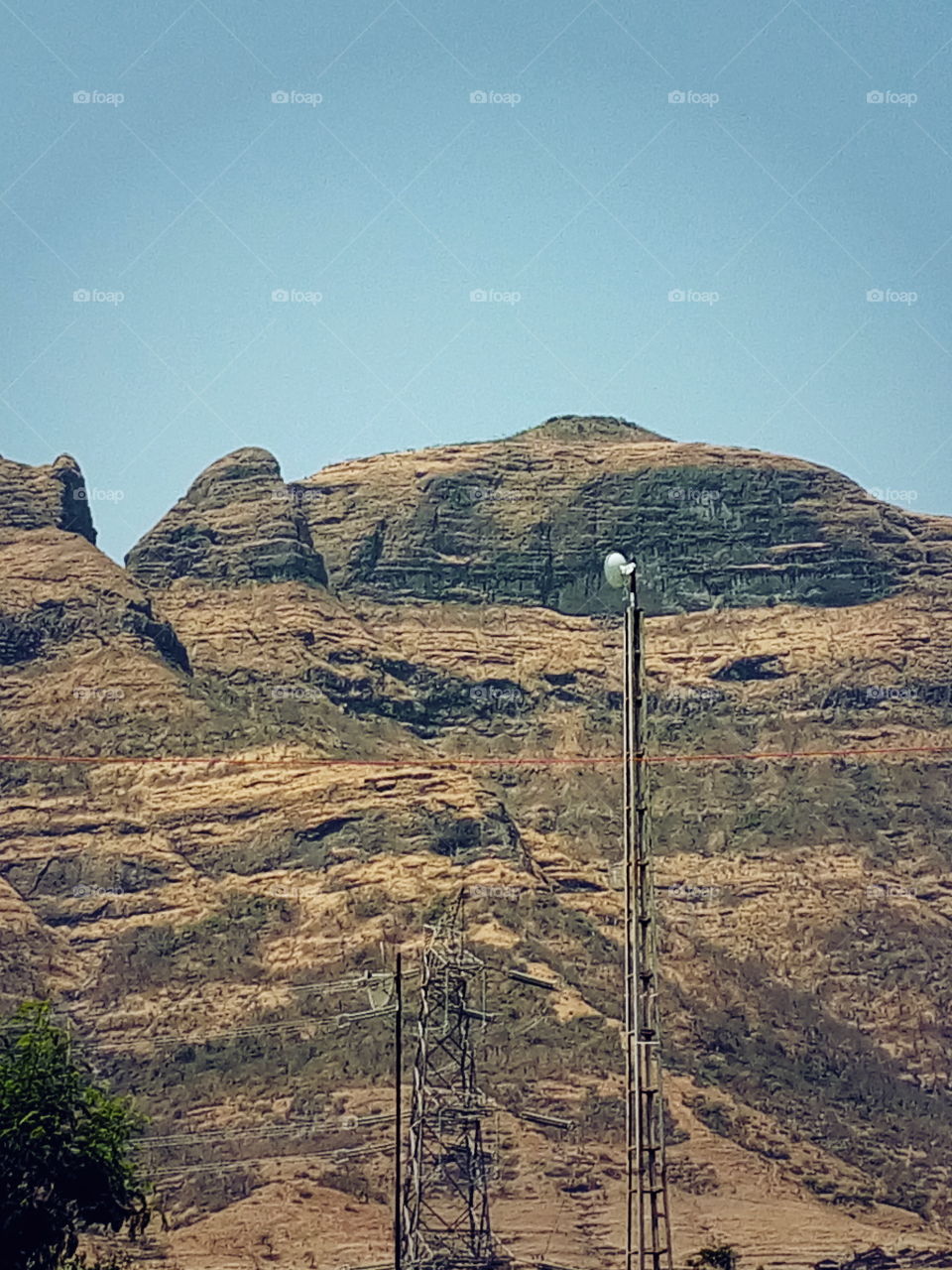 mountain, tower, mice, Tree, Mud, Sky, Floura,